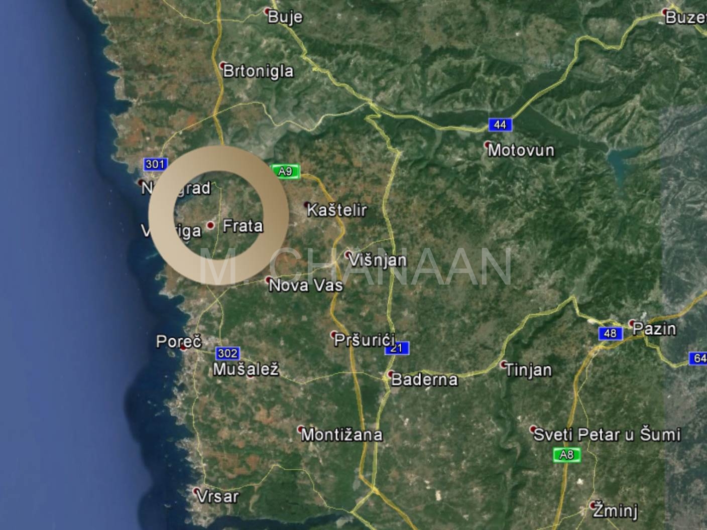 Lokacija naselja Frata u regiji